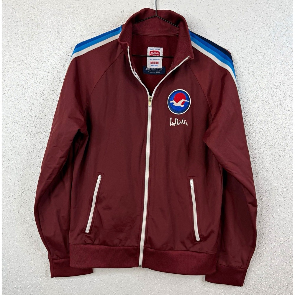 Hollister Athletics 2000's Men's Track Jacket Full-Zip Colorblock M Y2K